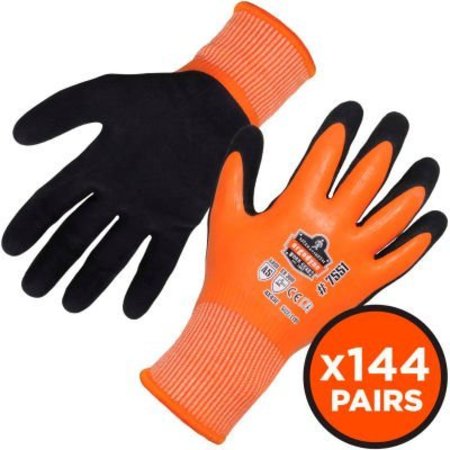 ERGODYNE ProFlex 7551 Coated Waterproof Winter Work Gloves, Large, Orange, A5, Case 17994